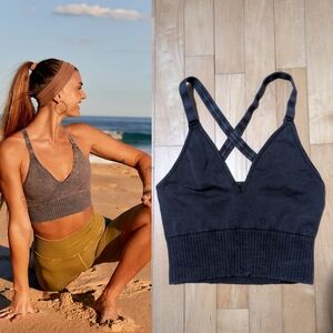 NEW! FP Movement | Good Karma Crop Tank In Deepest Navy